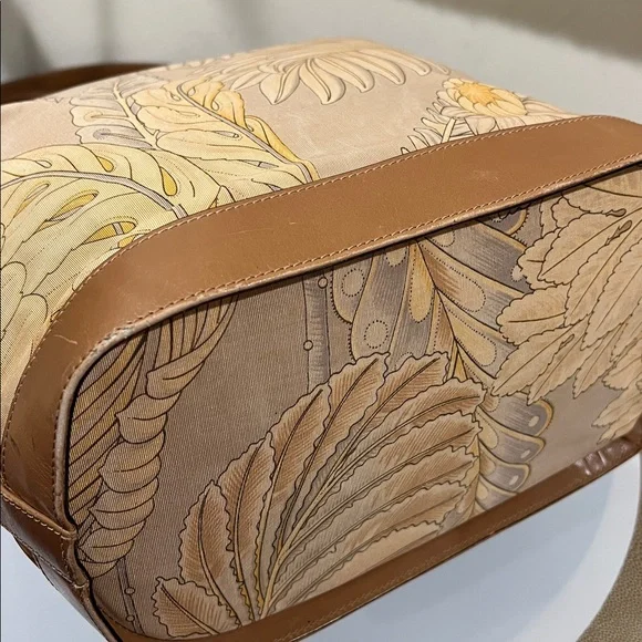 Salvatore Ferragamo Brown and Cream Floral Tote - Picture 17 of 17